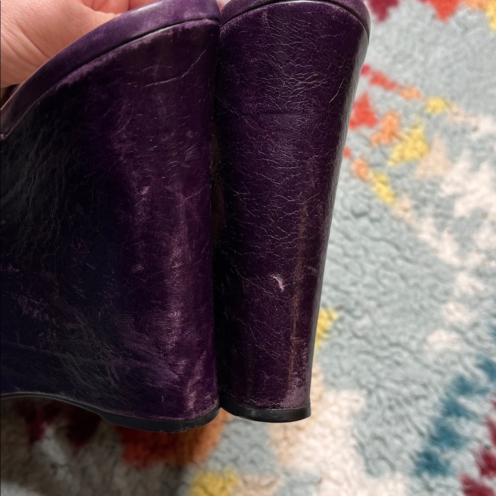 Prada purple platform wedge peep toe sandals - Picture 8 of 10